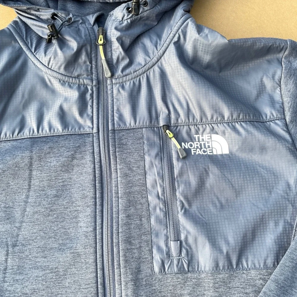 The North Face Full Zip Hoodie Mens Large Blue Casual Hiking Fleece Jacket